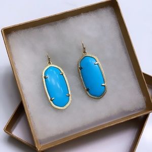 Elle Gold Drop Turquoise Earrings